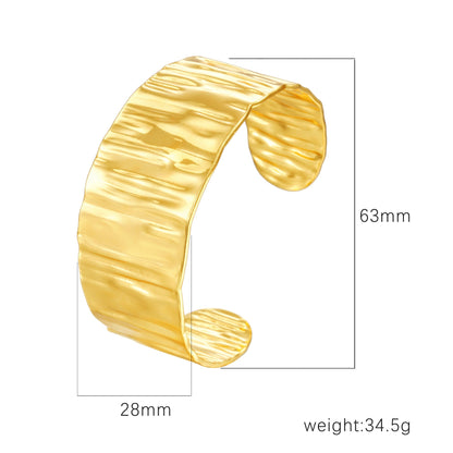 Chic Women's Open-End Stainless Steel C-Shaped Cuff Bracelet