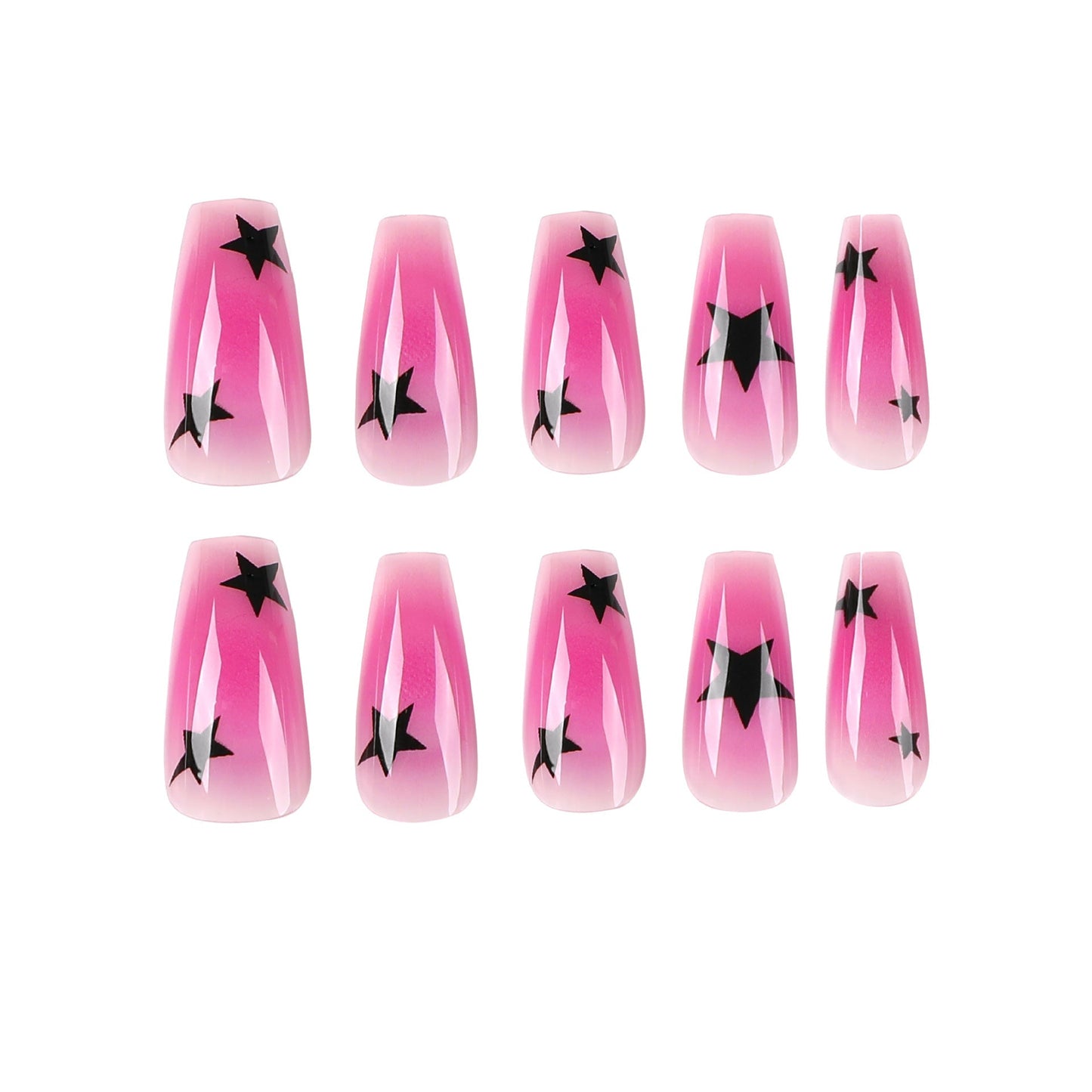 Wearable Black & Ice Purple Press-On Fake Nails