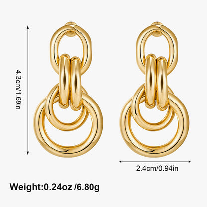 Everyday Wear Fade-Resistant Ring Earrings