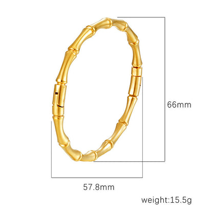 Chic Women's Open-End Stainless Steel C-Shaped Cuff Bracelet