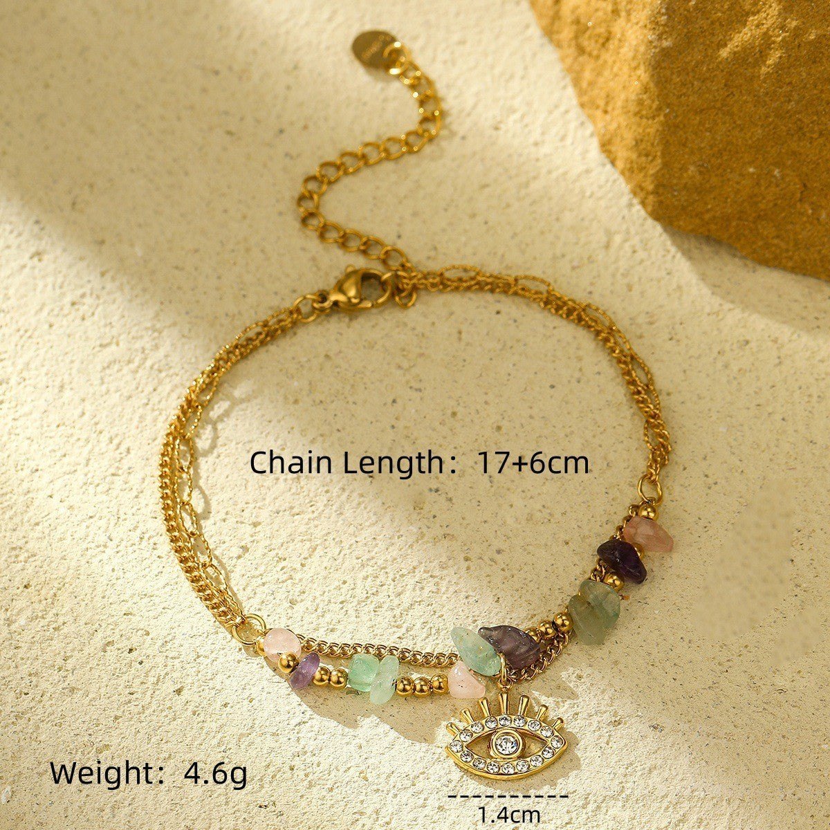 Durable Niche Ins Stainless Steel Natural Stone/Pearl Bangle