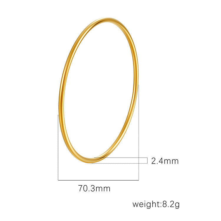 Chic Women's Open-End Stainless Steel C-Shaped Cuff Bracelet