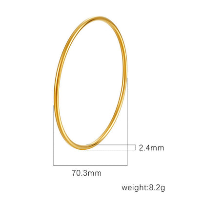 Chic Women's Open-End Stainless Steel C-Shaped Cuff Bracelet