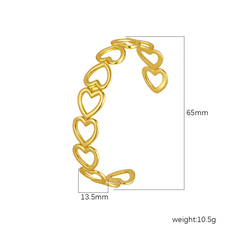 Chic Women's Open-End Stainless Steel C-Shaped Cuff Bracelet