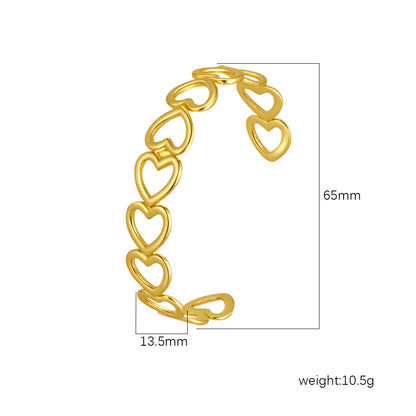 Chic Women's Open-End Stainless Steel C-Shaped Cuff Bracelet