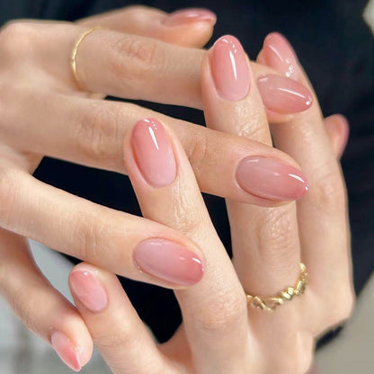 Finished Pure Desire Gradient Oval Fake Nails